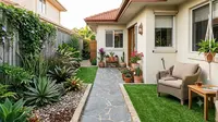 6 Inspirasi Taman Samping Rumah yang Cantik Tanpa Perlu Perawatan Harian