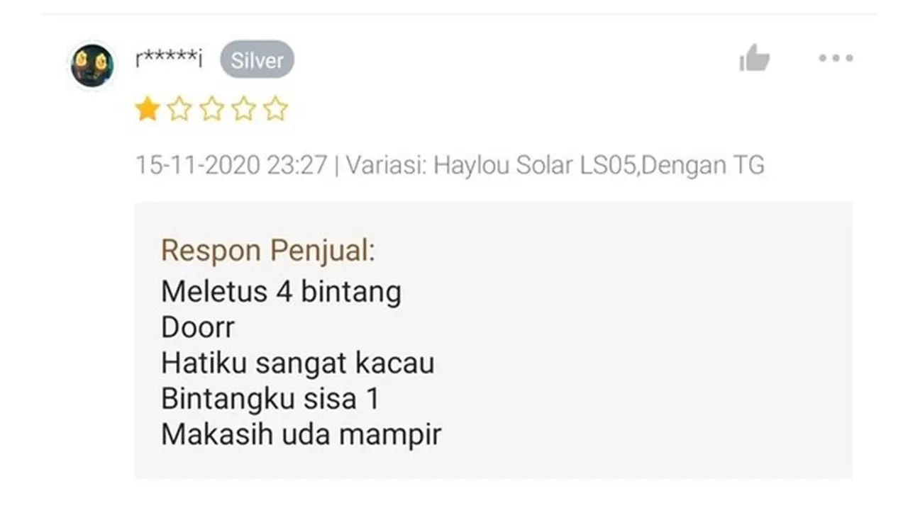 6 Respons Penjual Online Shop Tanggapi Dapat Bintang 1 Dari Pembeli Ini Kocak