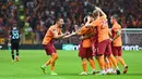 Galatasaray mencoba memperlebar jarak usai mendapatkan satu angka. Namun, tak ada lagi gol yang tercipta dari pertandingan tersebut. Galatasaray menang dengan skor 1-0 atas tamunya, Lazio. (AFP/Ozan Kose)