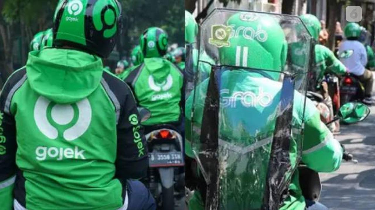 Ilustrasi Gojek dan Grab merger. Liputan6.com