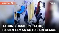 Momen menegangkan sekaligus kocak terekam CCTV, terjadi di sebuah rumah sakit. Berawal dari keluarga pasien yang hendak membantu pasien berdiri dari ranjang rawat. Tabung oksigen jatuh karena tersenggol. Seketika seisi ruangan panik berlarian.