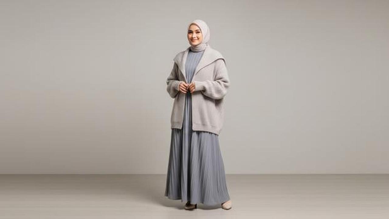 8 Model Gamis Kombinasi Cardigan Terbaru di 2025, Nyaman dan Stylish
