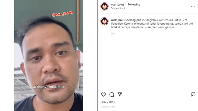 Surat terbuka untuk Reza Rahadian (Foto: Instagram/@mak_lamis)