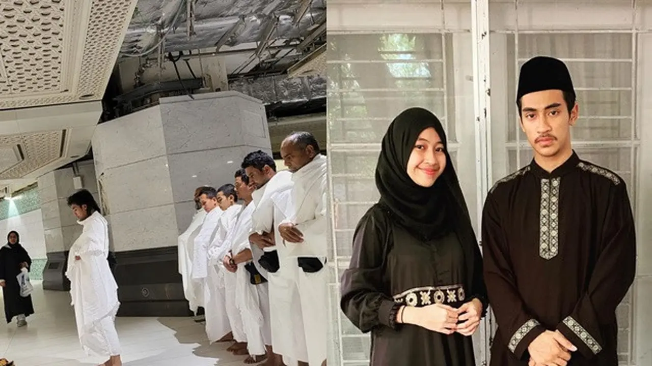 Abidzar Jadi Imam Sholat saat Umrah, Ini 6 Potretnya saat Pakai Busana Muslim