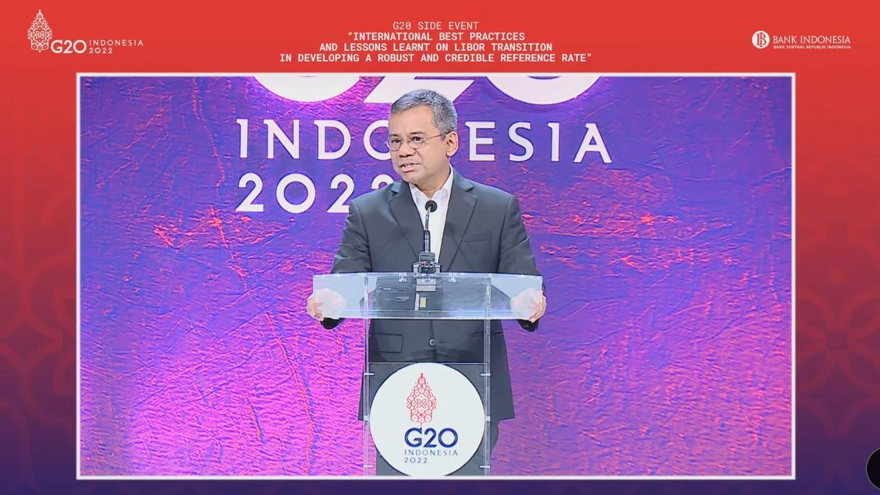 Wakil Menteri Keuangan Suahasil Nazara dalam seminar internasional bertajuk "Best Practices and Lessons Learnt on LIBOR Transition in Developing a Robust and Credible Reference Rate", Senin (13/6/2022).