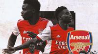 Arsenal - Ilustrasi Bukayo Saka (Bola.com/Adreanus Titus)