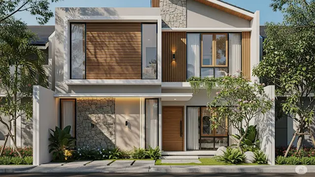 Desain Rumah Atap Miring Modern