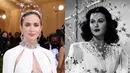 Tak kalah menawan, Emily Blunt tampil elegan bak dewi dalam balutan busana bertabur kristal rancangan Miu Miu dan Headpiece berhiaskan bintang. Penampilannya tersebut terinspirasi sosok Hedy Lamarr dalam film Ziegfeld Girls tahun 1941.(Instagram/fitzpatrickerin).