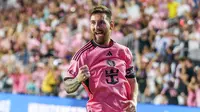 Kemenangan ini membuat Inter Miami berada di puncak klasemen wilayah timur MLS dengan 74 poin. Itu merupakan rekor poin terbanyak Inter Miami dalam satu musim. (AFP/Chris Arjoon)