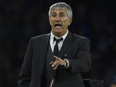 Quique Setien menjadi manajer di Barcelona selama tujuh bulan saja. Banyak orang yang menganggapnya sebagai manajer terburuk Barca baru-baru ini. Namun beberapa orang yang lain mengangga dirinya tak diberi kesempatan untuk beradaptasi dengan pekerjaannya. (AFP/Filippo Monteforte)