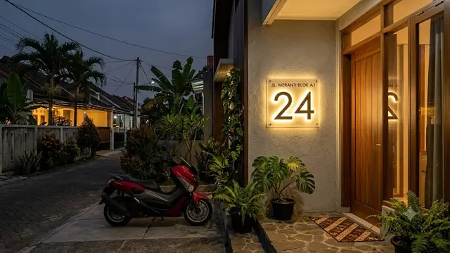 6 Model Nomor Rumah Berlampu LED, Estetik dan Mudah Terlihat Saat Malam Hari