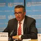 Direktur Jenderal Organisasi Kesehatan Dunia (WHO) Tedros Adhanom Ghebreyesus berbicara dalam sebuah konferensi pers di Jenewa, 11 Maret 2020. WHO menyatakan wabah COVID-19 dapat dikategorikan sebagai "pandemi" karena virus tersebut telah menyebar semakin luas ke seluruh dunia. (Xinhua/Chen Junxia)