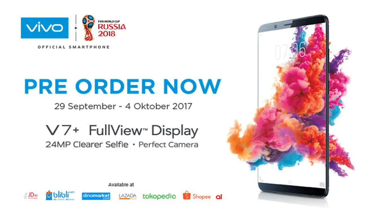Vivo Buka Pre Order Vivo V7+ Dengan Promo Cashback