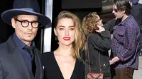 Johnny Depp, Amber Heard dan Vanessa Paradis bersama pacarnya. (foto; berbagai sumber)