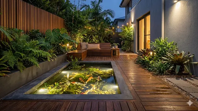 Model Kolam Ikan Minimalis Depan Rumah Lahan Sempit (Foto: Gemini AI)