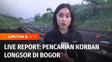 Longsor di area jalur kereta Bogor-Sukabumi mengakibatkan dua orang tewas. Sementara empat warga masih tertimbun longsor. Kita bergabung dengan Prissilia di lokasi.