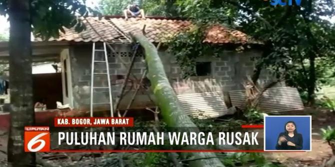 Video Amatir Rekam Angin Kencang dan Hujan Deras Terjang Leuwiliang Bogor