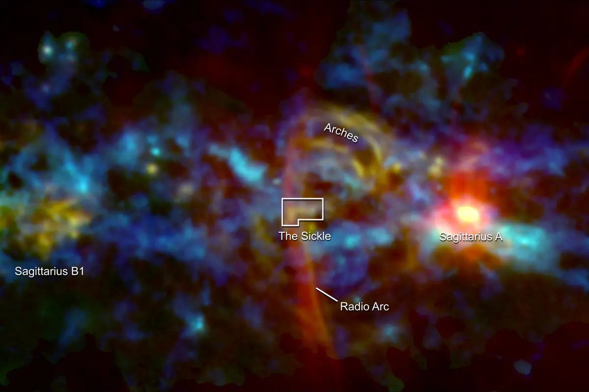 Objek berbentuk melengkung ditemukan di pusat galaksi Bima Sakti. (NASA’s Goddard Space Flight Center)