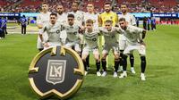 Starting XI&nbsp;Los Angeles FC berpose untuk foto tim sebelum pertandingan Grup D Piala Dunia Antarklub antara Chelsea dan Los Angeles FC di Atlanta, Senin, 16 Juni 2025. (AP Photo/Mike Stewart)