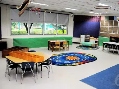Ruang kelas ini diduga menjadi tempat guru Neil Bantlemen melakukan kejahatan seksual terhadap anak didiknya, Jakarta, Jumat (13/6/2014) (Liputan6.com/Faizal Fanani)
