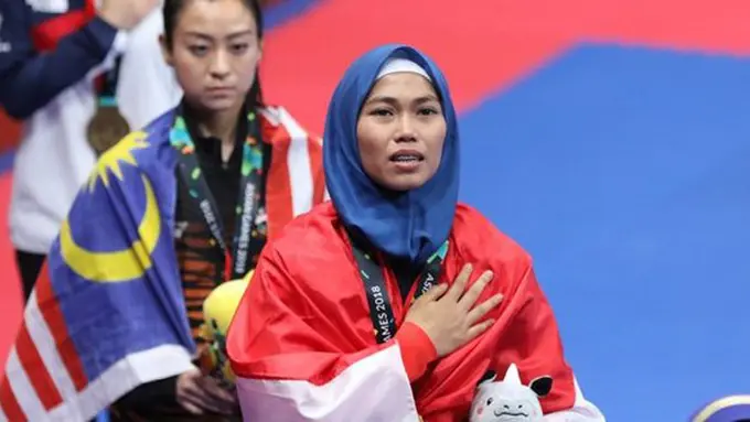 Taekwondoin Putri Indonesia, Defia Rosmaniar./Copyright Liputan6.com/Helmi Fithriansyah