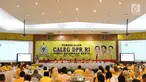 Suasana acara Pembekalan Caleg DPR RI Partai Golongan Karya di Jakarta, Rabu (19/12). Pembekalan diadakan dalam rangka persiapan menghadapi Pemilu 2019 mendatang. (Liputan6.com/Immanuel Antonius)