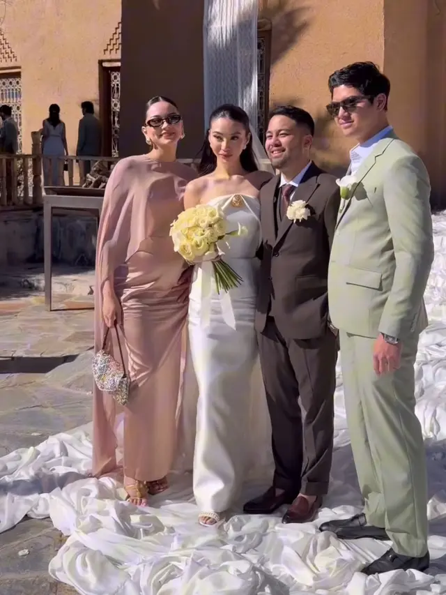 Alyssa Daguise dan Al Ghazali  saat menghadiri kondangan ke Maroko. [@fcgweddings]