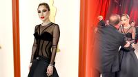 Lady Gaga Beri Kejutan Tampil Dadakan Tanpa Makeup dan Bantu Fotografer yang Terjatuh di Oscar 2023, Nyaris Absen Karena Syuting. (Gettyimages/MikeCoppola & Twitter: @gagadaily).