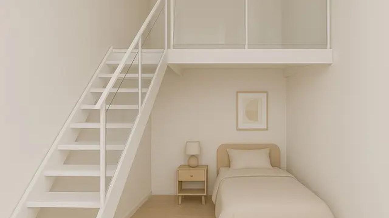 Desain Tangga untuk Kamar Mezzanine yang Unik dan Tampak Estetik