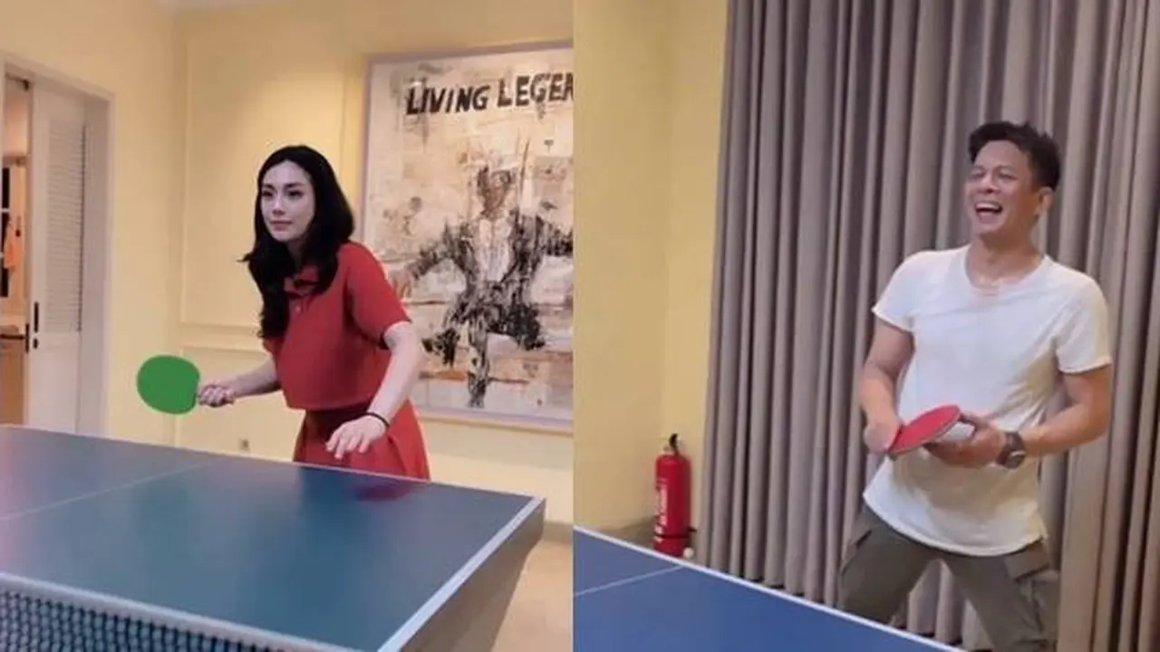 7 Potret Celine Evangelista Main Tenis Meja Bareng Ariel Noah, Tuai Banyak Sorotan