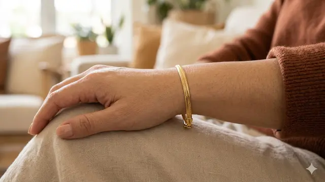 Model Gelang Emas Rantai Modern (Foto: Gemini AI)