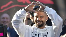 Sementara itu, mantan bintang Napoli, Lorenzo Insigne juga mendapatkan sambutan hangat dari suporter saat tiba di di klub barunya Toronto FC. (Chris Young/The Canadian Press via AP)