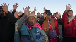 Masyarakat Adat Aymara merayakan tahun baru Andes 5.531 atau "Willka Kuti "yang diterjemahkan menjadi, kembalinya matahari, di Aymara. (AP Photo/Juan Karita)
