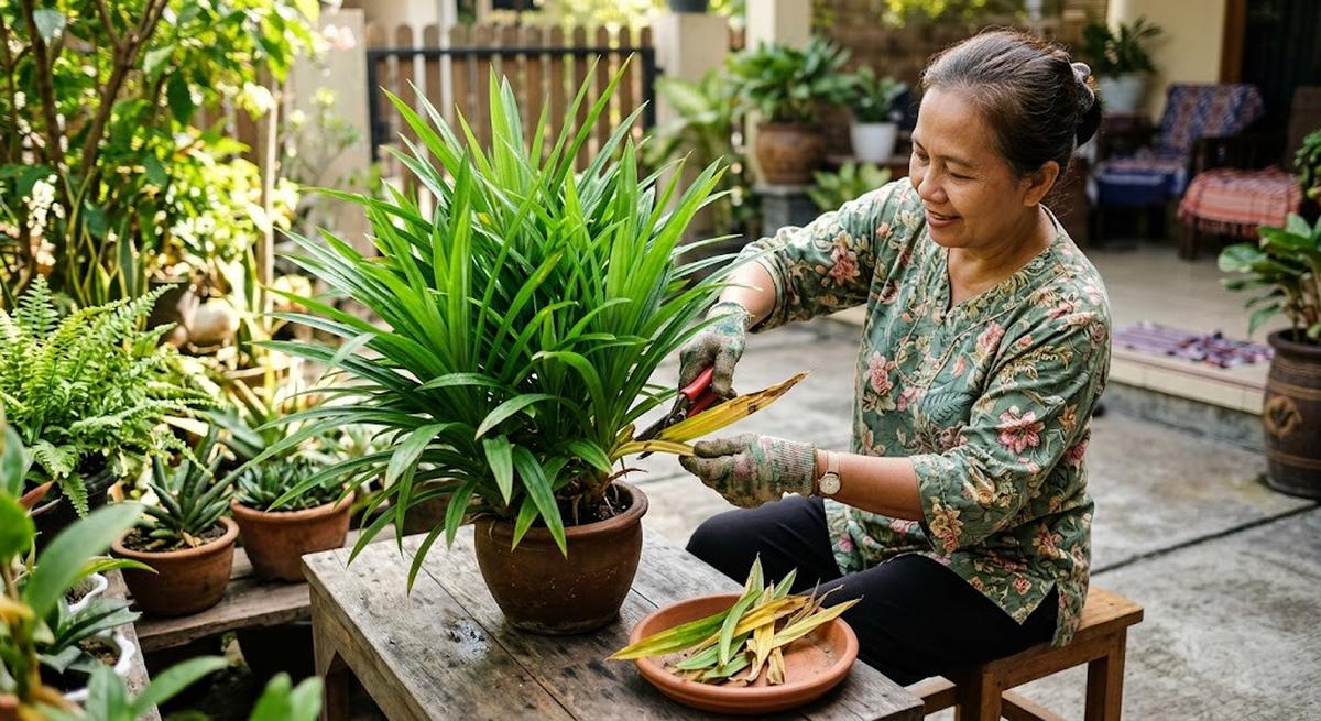 9 Cara Membuat Tanaman Pandan Tetap Rimbun di Pot Kecil, Sehat dan Produktif