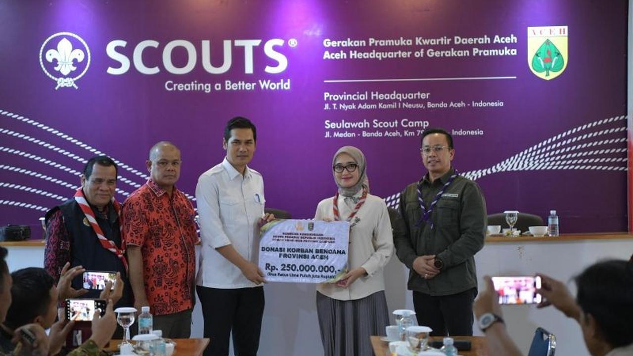 Pemprov Lampung dan Pramuka Salurkan Bantuan Kemanusiaan Lampung Aceh Senilai Rp500 Juta