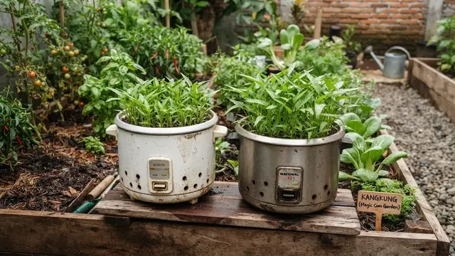 Ide Magic Com Rusak untuk Pot Sayur