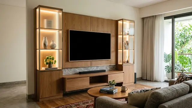 Model Dinding TV dengan Ceruk Dekorasi yang Tidak Memakan Ruang/AI Generated