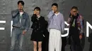 Takashi Miike, Jung Hae In, Kim Hyejun, dan Go Kyung Pyo dalam konferensi pers Connect. (Foto: AP Photo/Ahn Young-joon)