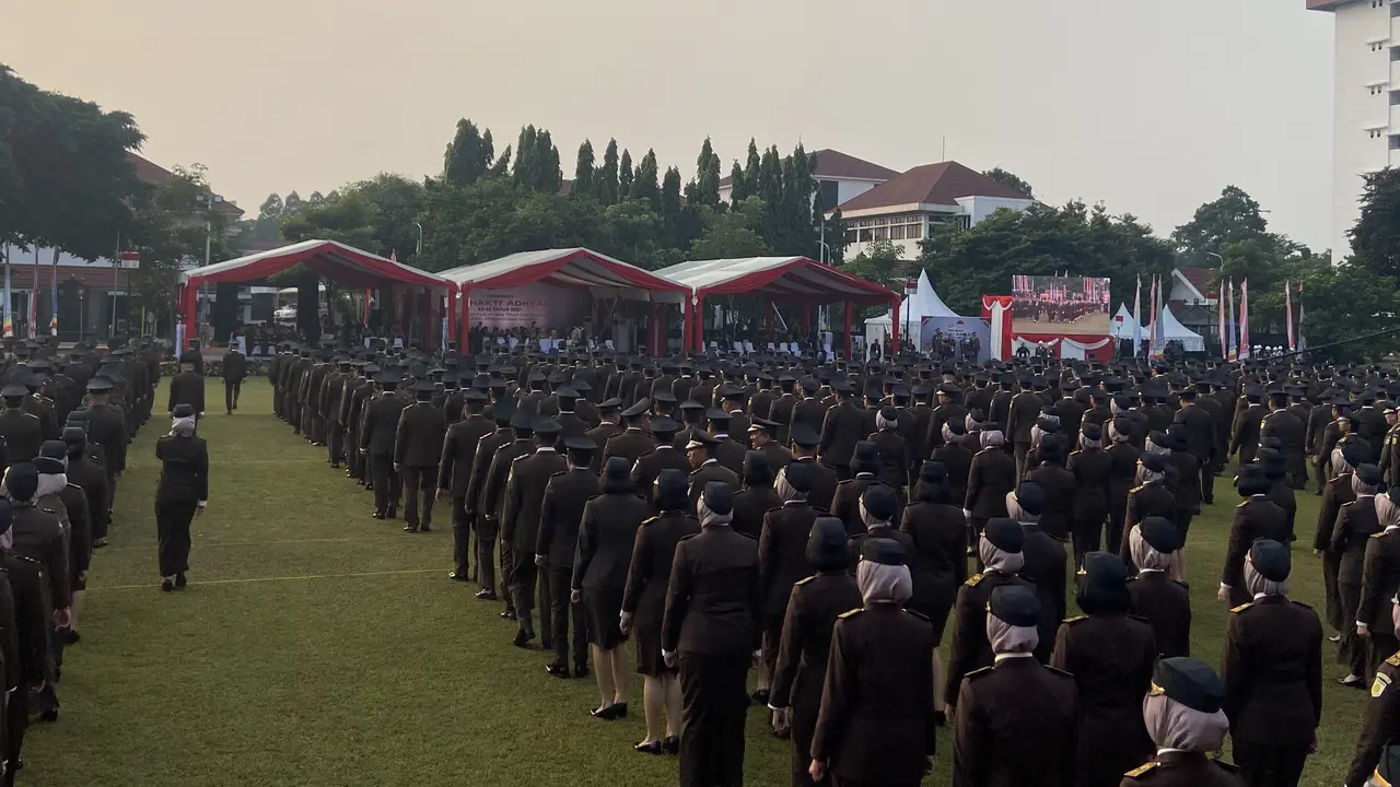 Hari Bhakti Adhyaksa ke-63 di Gedung Badan Diklat Kejaksaan Republik Indonesia, Jakarta, Sabtu (22/7/2023).