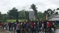Aksi unjuk rasa dai Manokwari, Papua Barat. (Liputan6.com/Kabarpapua/Katharina Janur)