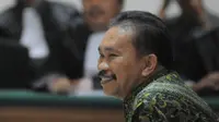 Bonaran Situmeang saat menjalani sidang perdana  di Pengadilan Tipikor Jakarta