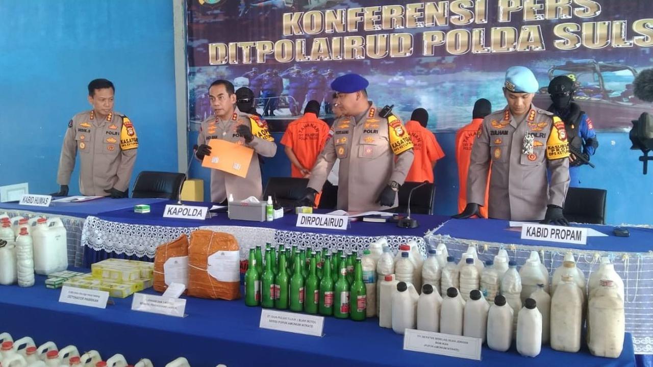 4 Nelayan di Sulsel Ditangkap saat Buat Bom Ikan Daya Ledak Tinggi, Polisi Temukan Ribuan Detonator dari India