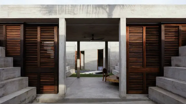 Keren, rumah liburan modern ini mengadaptasi rancangan suku Aztec.