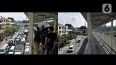 Foto kombo yang menunjukkan suasana Pasar Tanah Abang pada Ramadan tahun lalu (16/5/2019) dan saat pandemi virus Corona atau Covid-19, Jakarta, Selasa (5/5/2020). (merdeka.com/Iqbal S. Nugroho)
