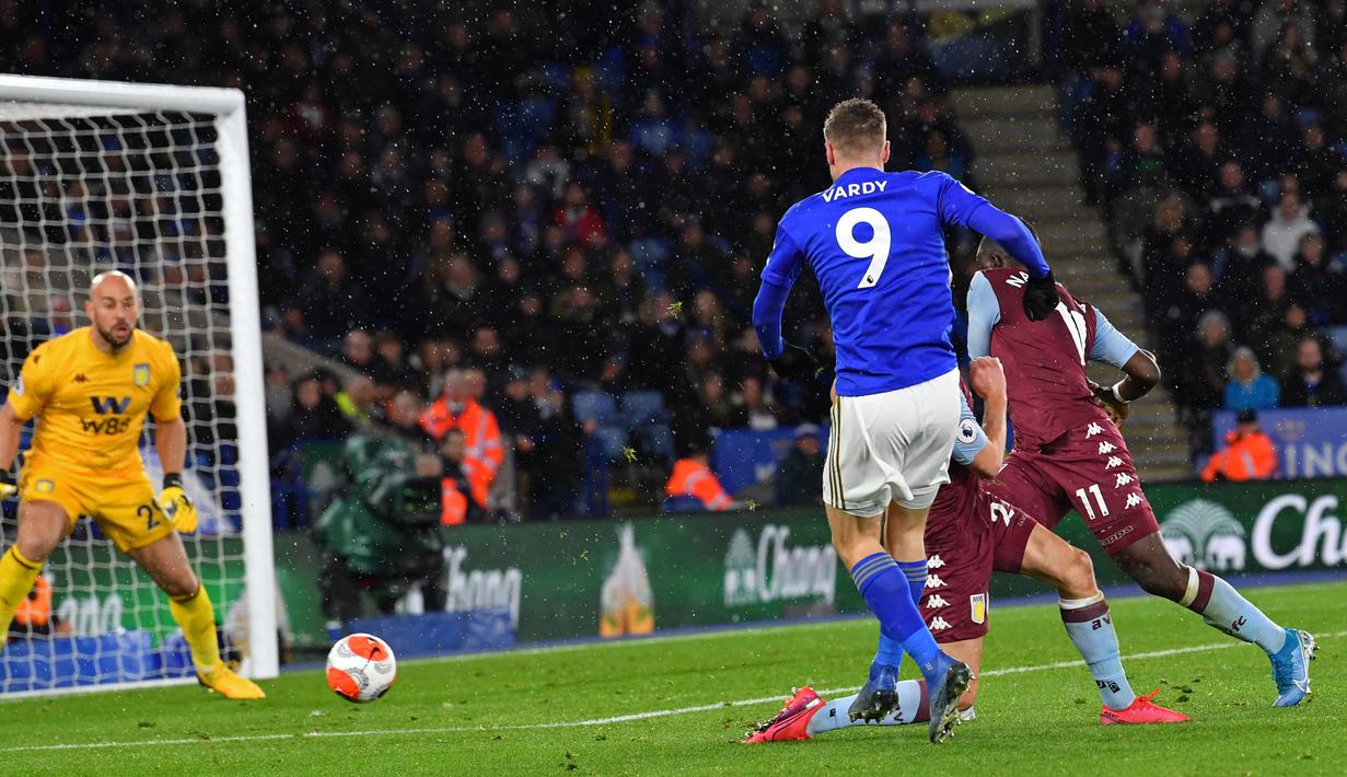 Foto Vardy Dua Gol Leicester City Gulung Aston Villa Bola Liputan6 Com