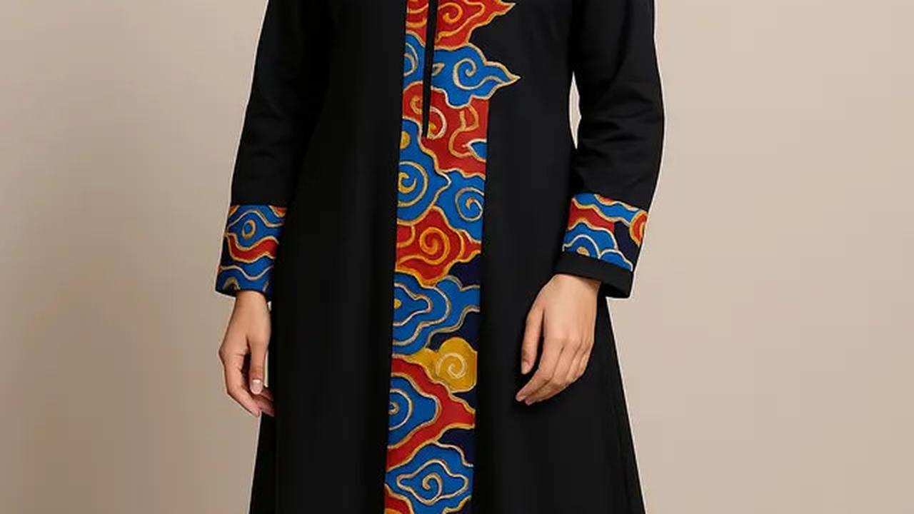8 Gamis Batik Kombinasi Warna Bold Kontras 2025, Tampilkan Sisi Kasual dan Feminin