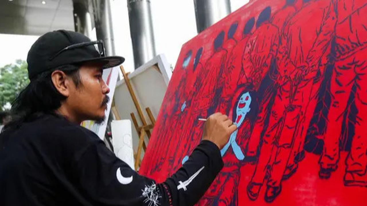 Melalui Guratan Kuas, 20 Seniman Lukis Tumpahkan Kritik Perilaku Korup