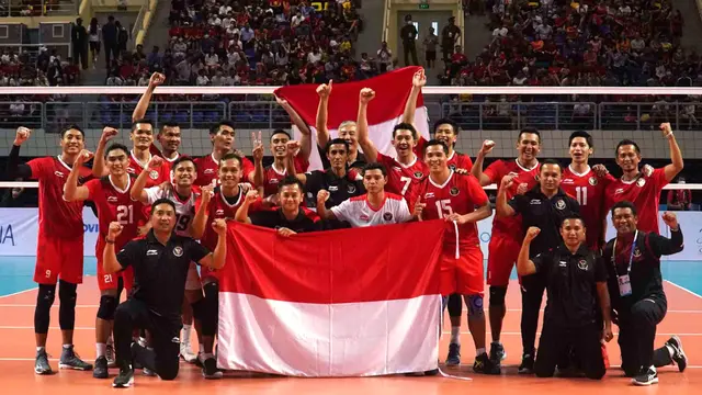 Foto: Tak Terbendung! Timnas Voli Putra Indonesia Pertahankan Medali Emas SEA Games usai Buat Tuan Rumah Vietnam Tak Berkutik