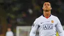 Manchester United's Portuguese forward Cristiano Ronaldo fails to stop a ball which leaves the pitch during the final of the UEFA Champions League against FC Barcelona on May 27, 2009 at Olympic Stadium in Rome. AFP PHOTO/CARL DE SOUZA