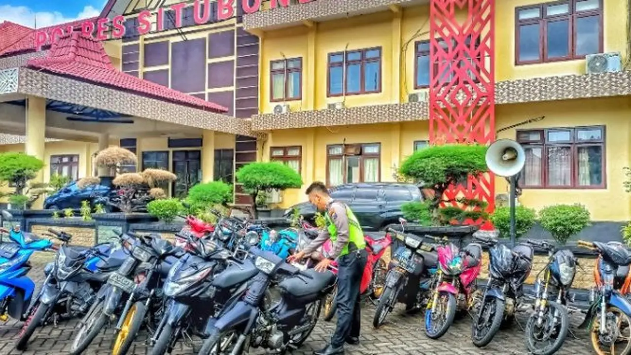 Puluhan motor yang akan digunakan balap liar disita Polres Situbondo (Istimewa)